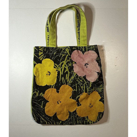 Andy Warhol Handbags - RARE Loop NYC Andy Warhol Mao Floral Canvas Tote Bag With Chained Coin Pouch